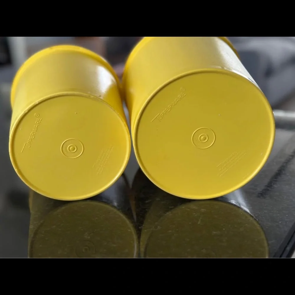 Vintage Tupperware‎ Yellow Daisy Servalier Canisters Yellow Retro Kitchen